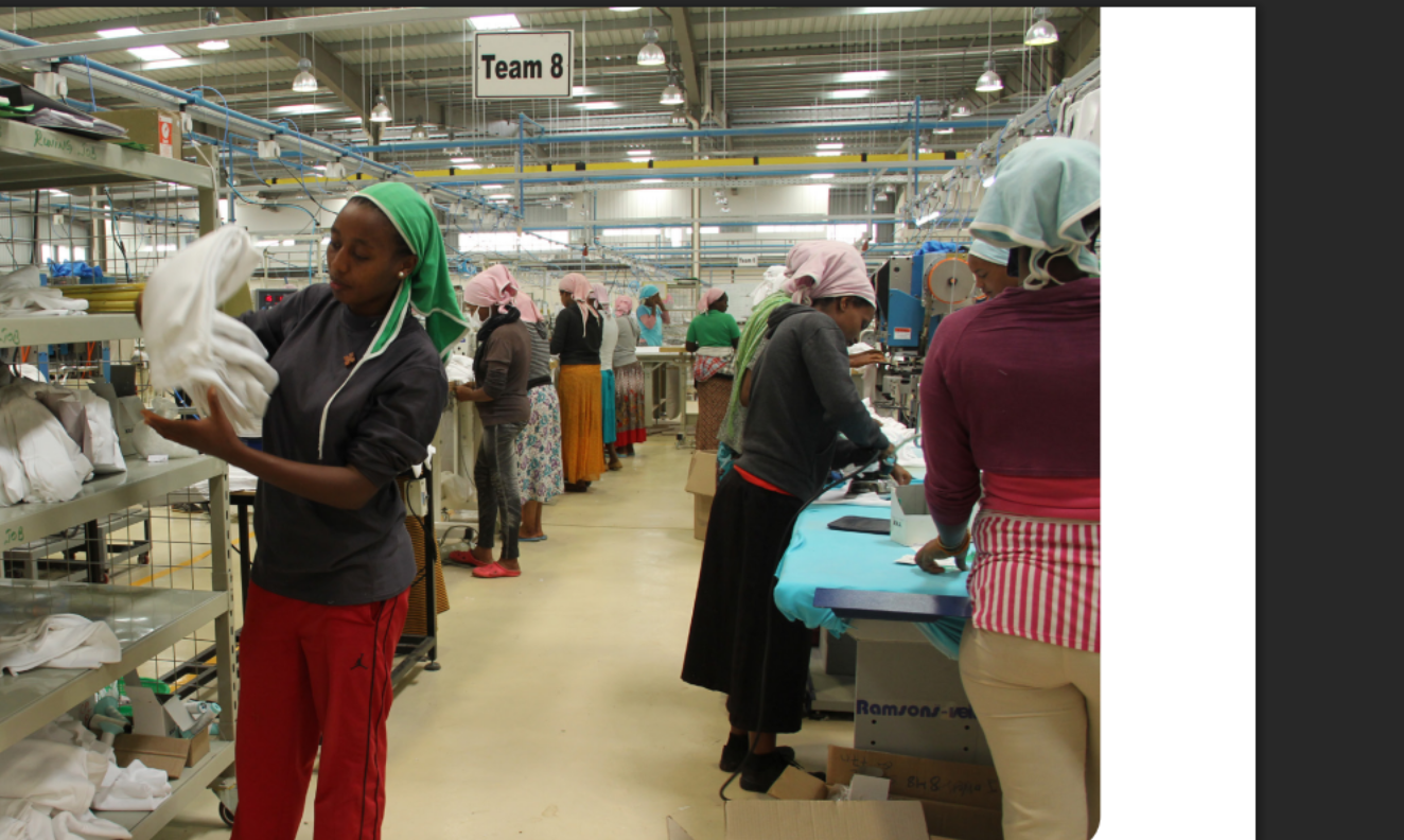 Women workers in Bole Lemi industrial park